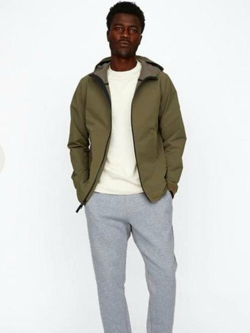 HILL CITY SOFT SHELL HOODED JACKET GLEN OLIVE Men's Large NWT